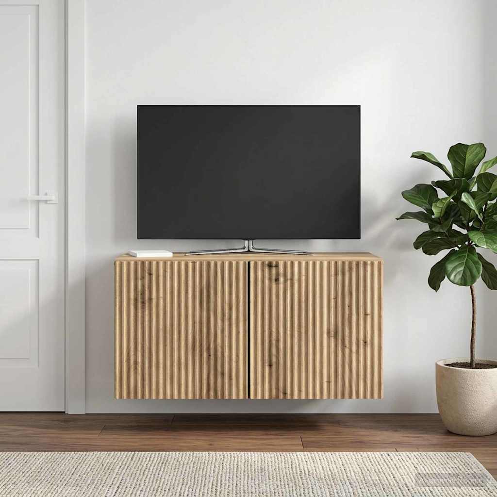Wall-Mounted TV Cabinet 59.5 x 31 x 30 cm Artisan Oak