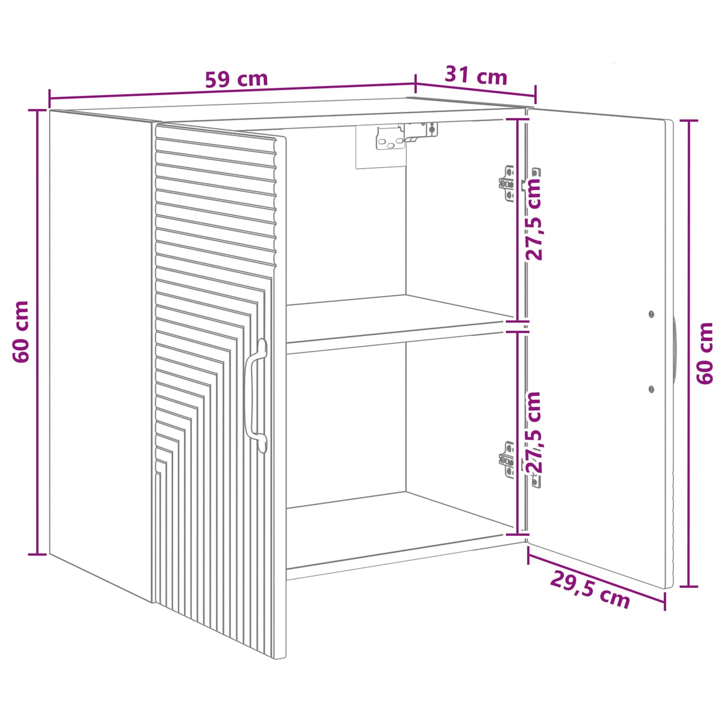 Wall-Mounted Cabinet Grey Sonoma 59 x 31 x 60 cm
