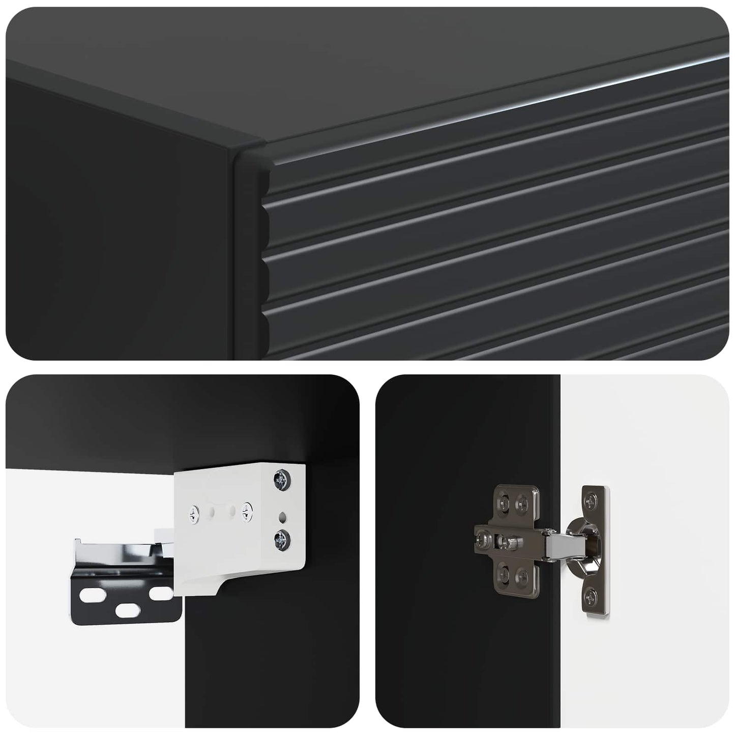 Wall-Mounted Cabinet Black 33 x 34.5 x 90 cm Engineered Wood