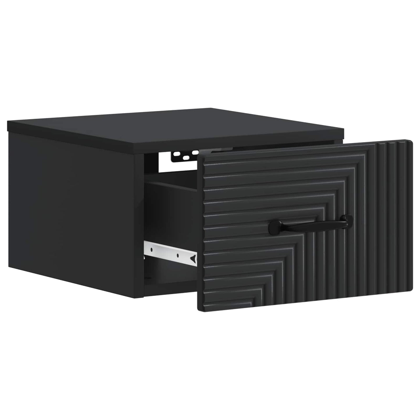 Wall-Mounted Bedside Cabinet Black 34.5 x 33 x 20 cm