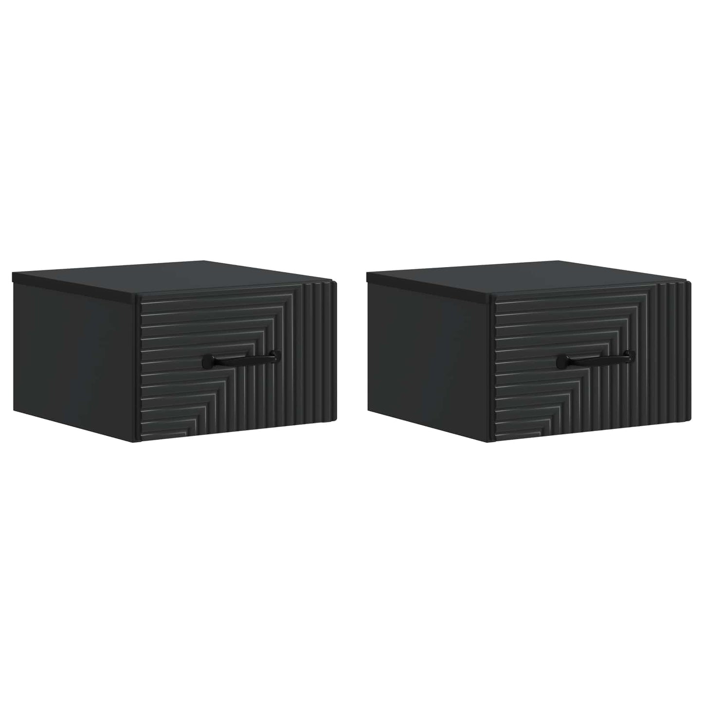 Wall-Mounted Bedside Cabinet 2 pcs Black 34.5 x 33 x 20 cm