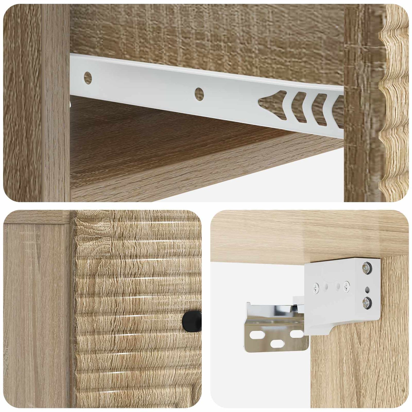 Wall-Mounted Bedside Cabinet Sonoma Oak 34.5 x 33 x 20 cm