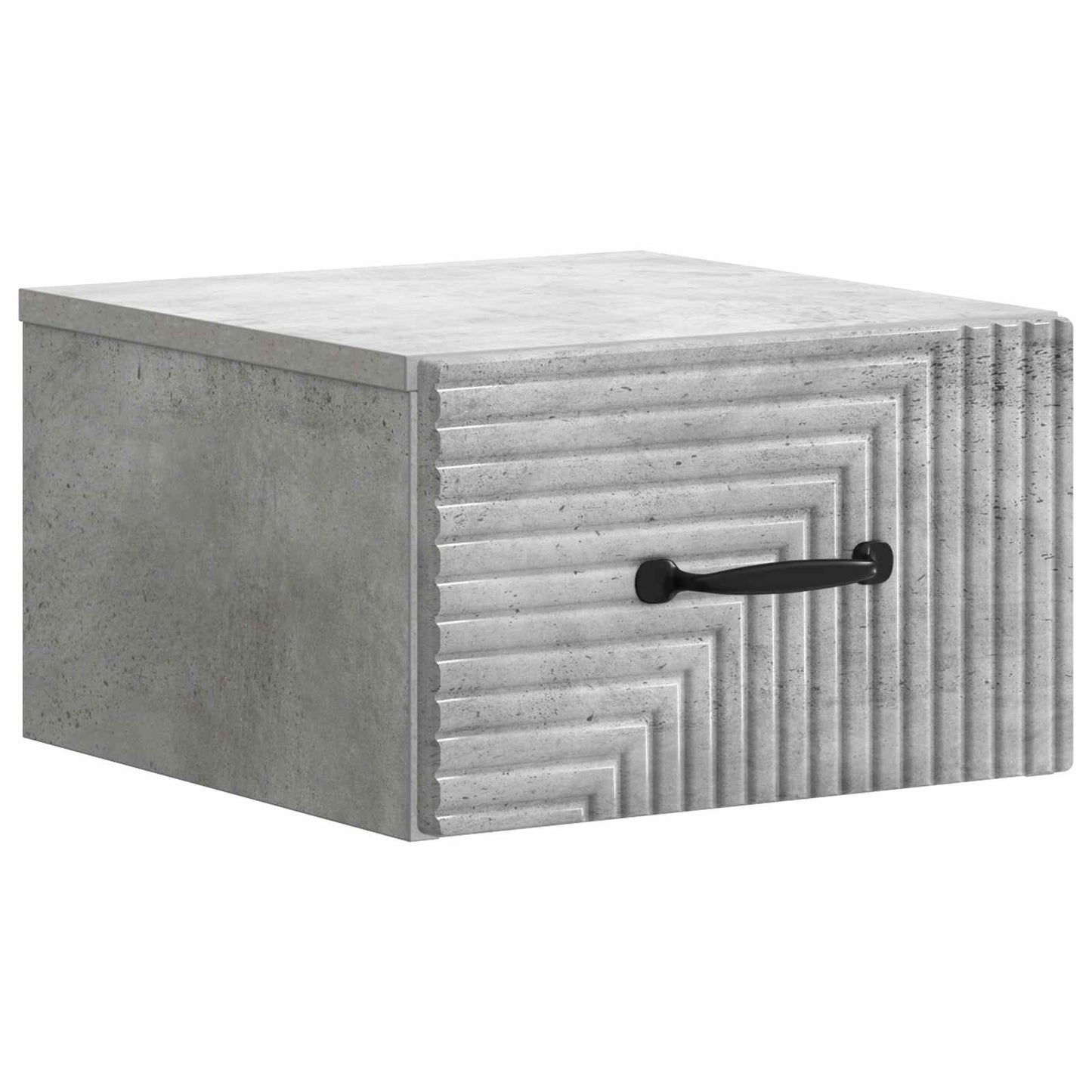 Wall-Mounted Bedside Cabinet with Drawer 2 pcs Concrete Grey