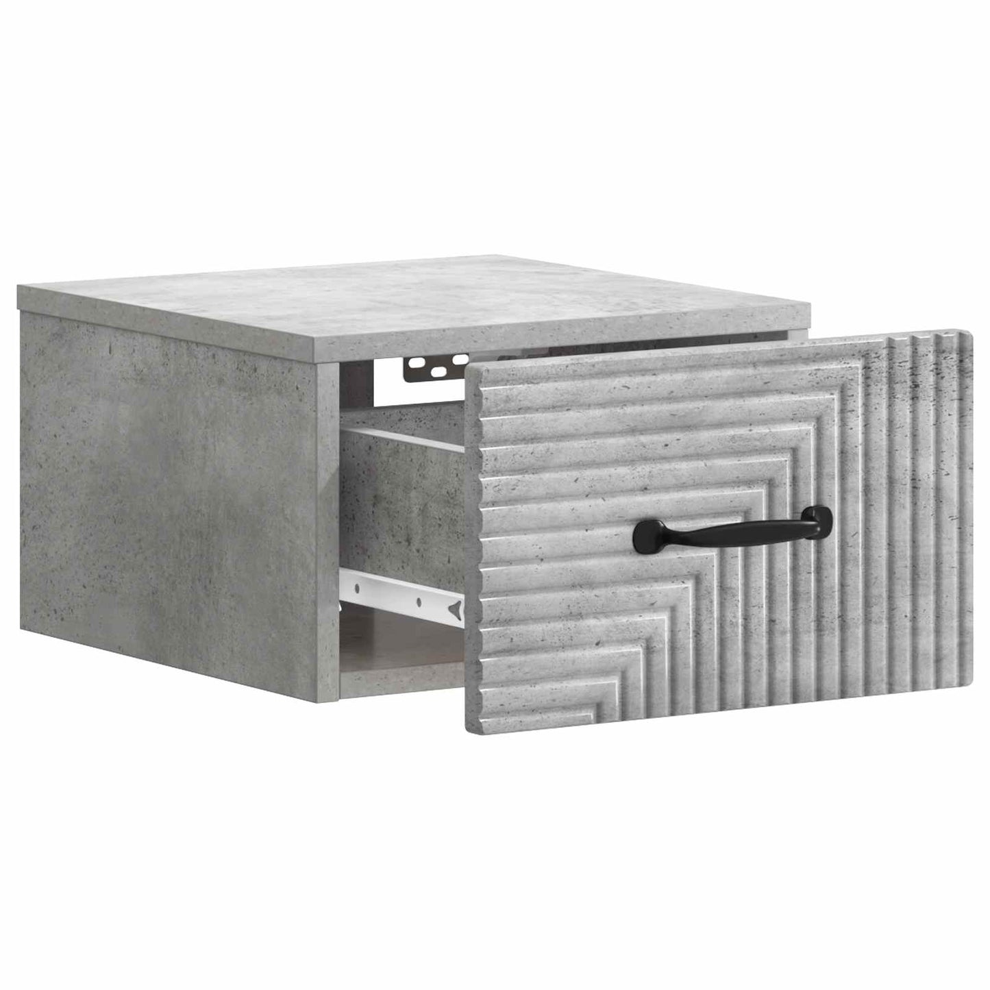 Wall-Mounted Bedside Cabinet with Drawer 2 pcs Concrete Grey