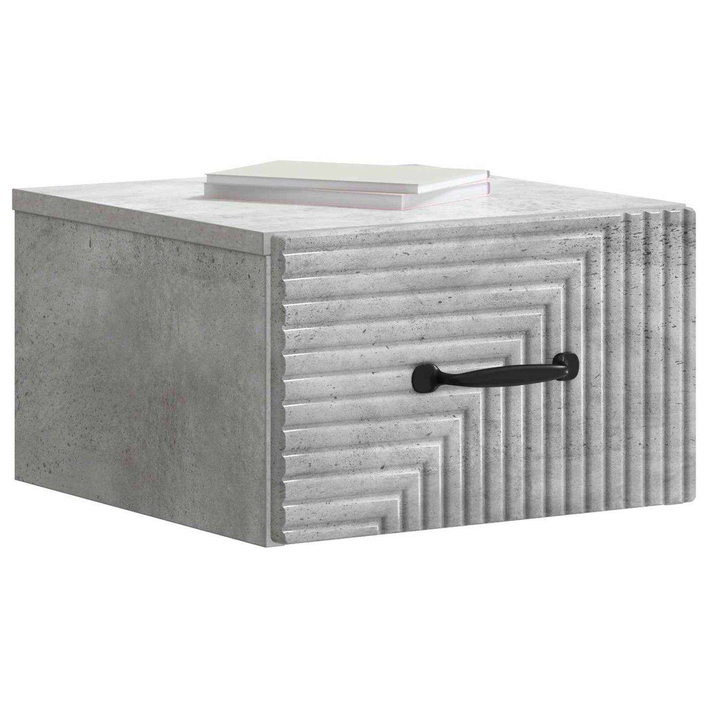 Wall-Mounted Bedside Cabinet 2 pcs Concrete Grey