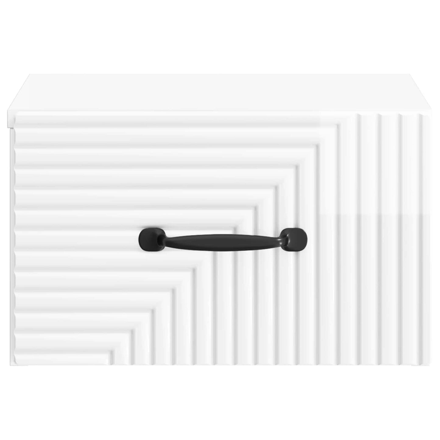 Wall-Mounted Bedside Cabinet with Drawer 2 pcs High Gloss White
