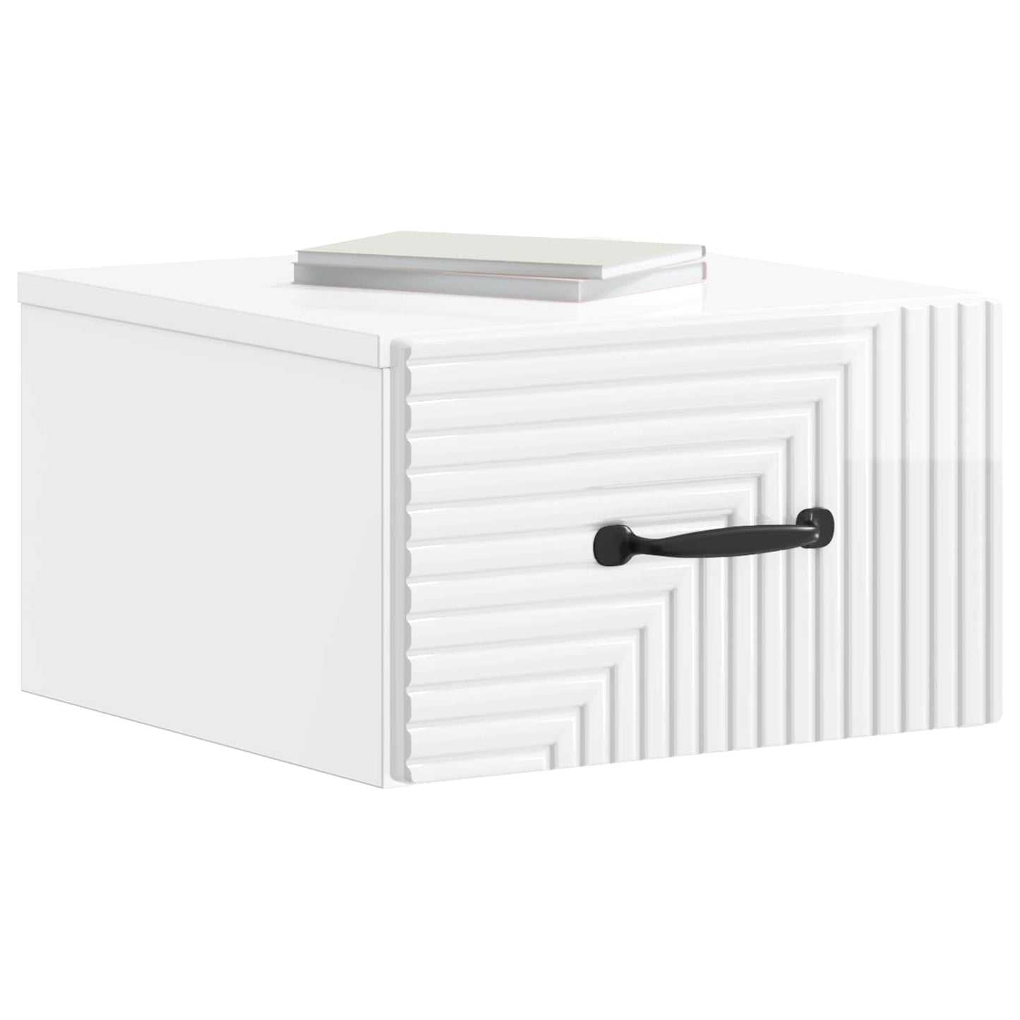 Wall-Mounted Bedside Cabinet 2 pcs High Gloss White