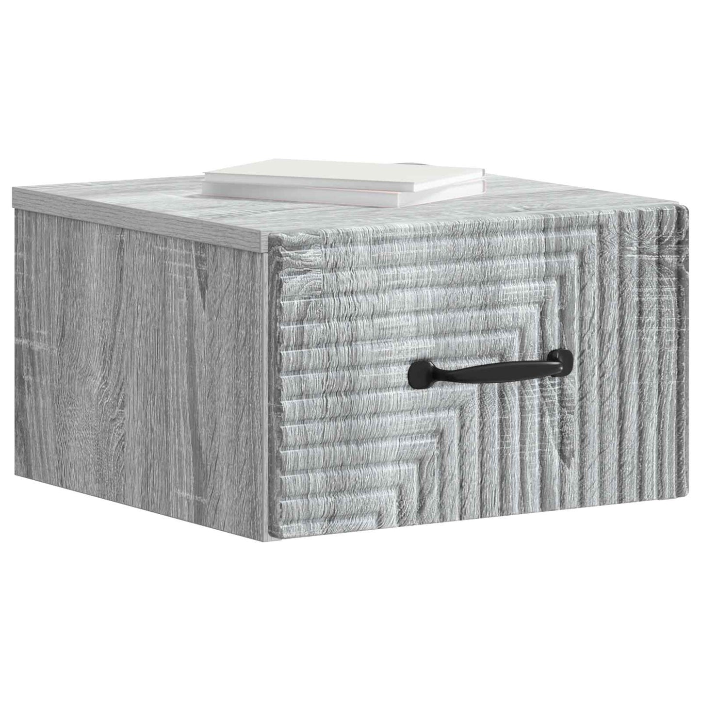 Wall-Mounted Bedside Cabinet Grey Sonoma 34.5 x 33 x 20 cm