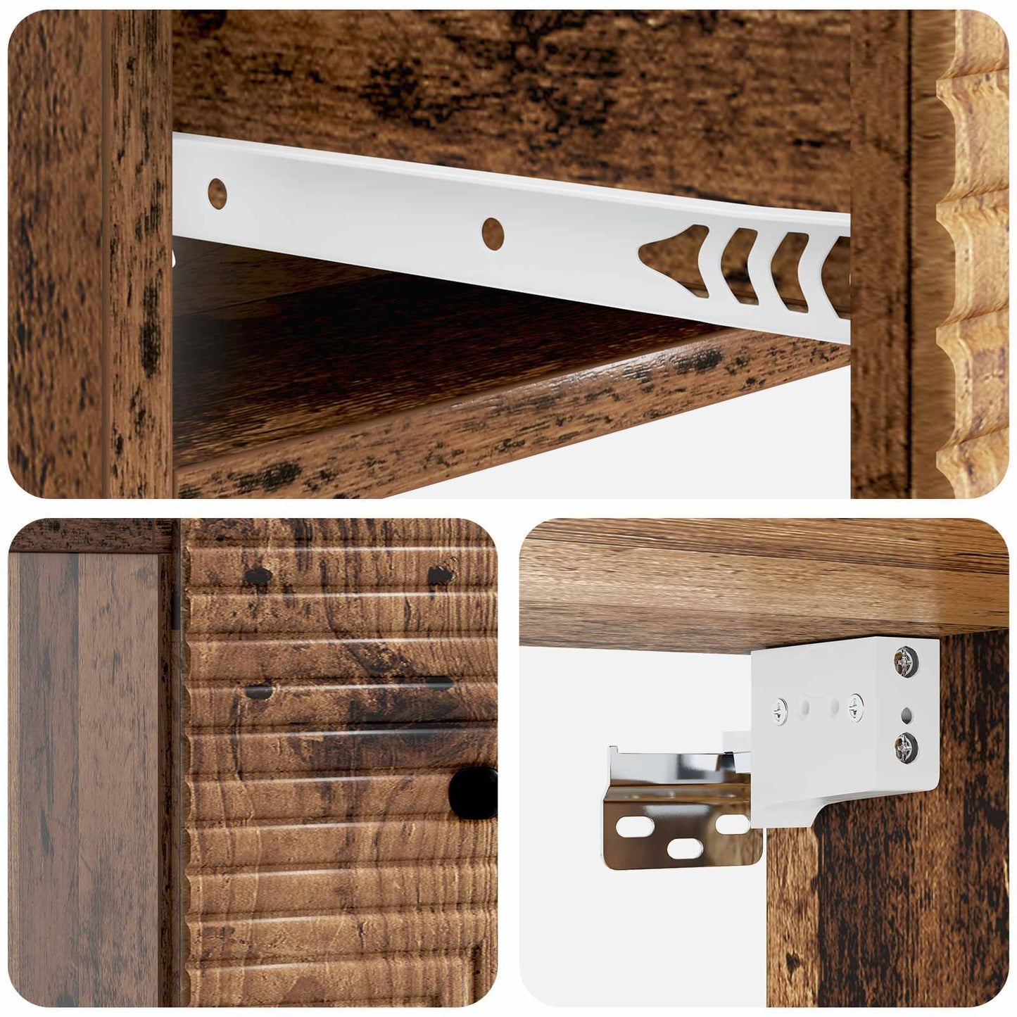 Wall-Mounted Bedside Cabinet 2 pcs Old Wood 34.5 x 33 x 20 cm