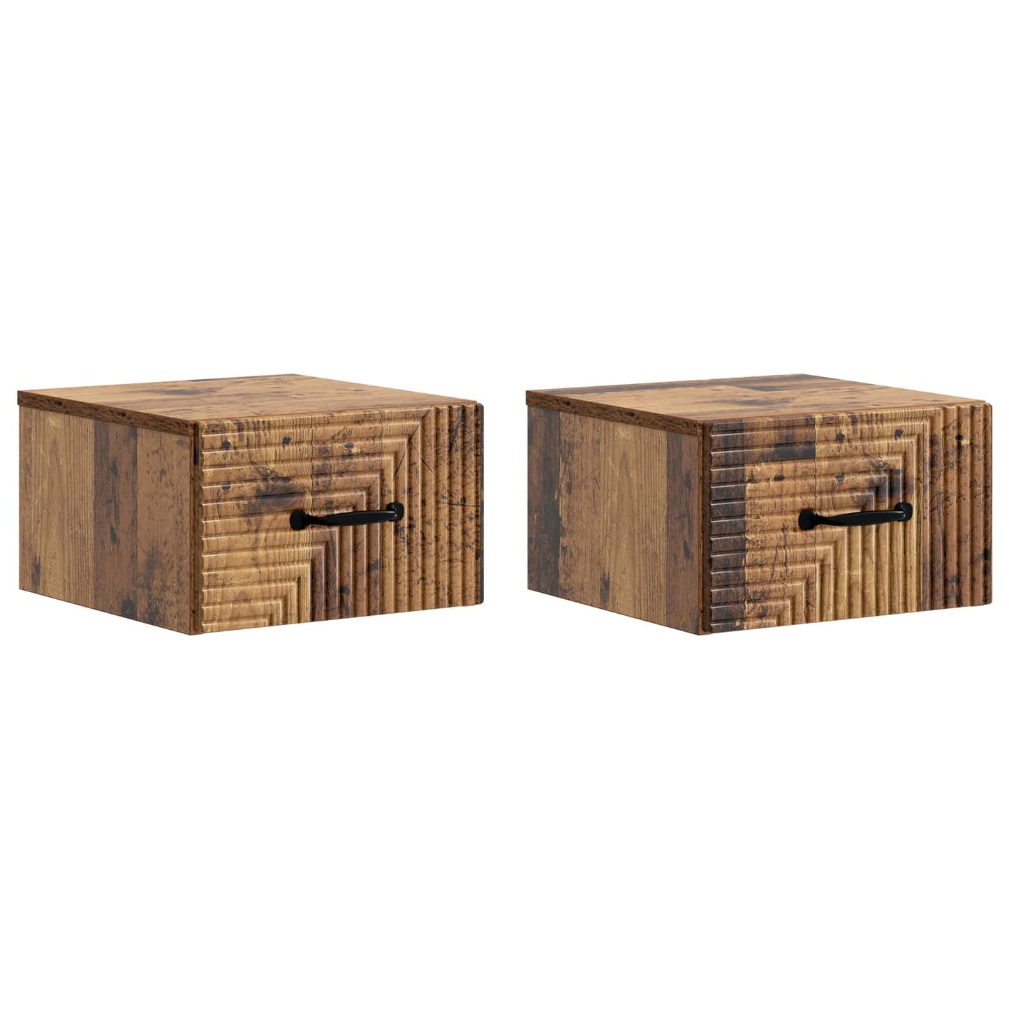 Wall-Mounted Bedside Cabinet 2 pcs Old Wood 34.5 x 33 x 20 cm