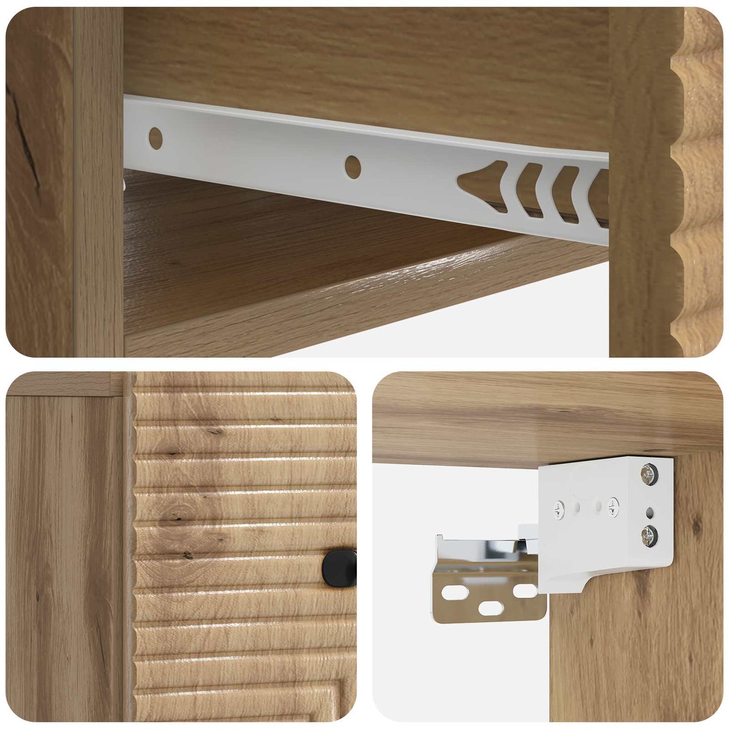 Wall-Mounted Bedside Cabinet 2 pcs Artisan Oak Engineered Wood
