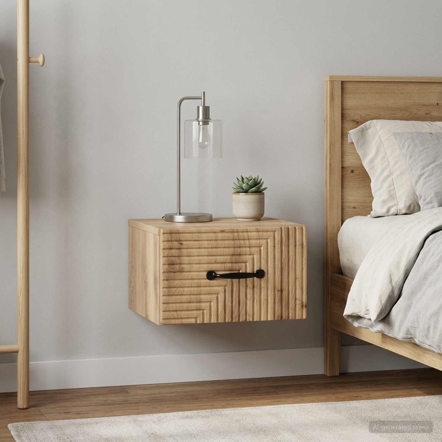 Wall-Mounted Bedside Cabinet 2 pcs Artisan Oak Engineered Wood
