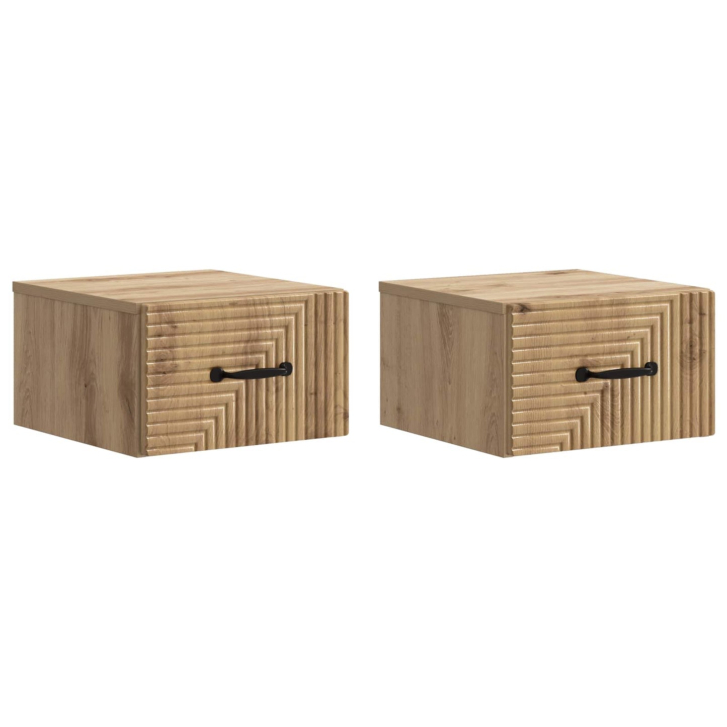Wall-Mounted Bedside Cabinet 2 pcs Artisan Oak Engineered Wood