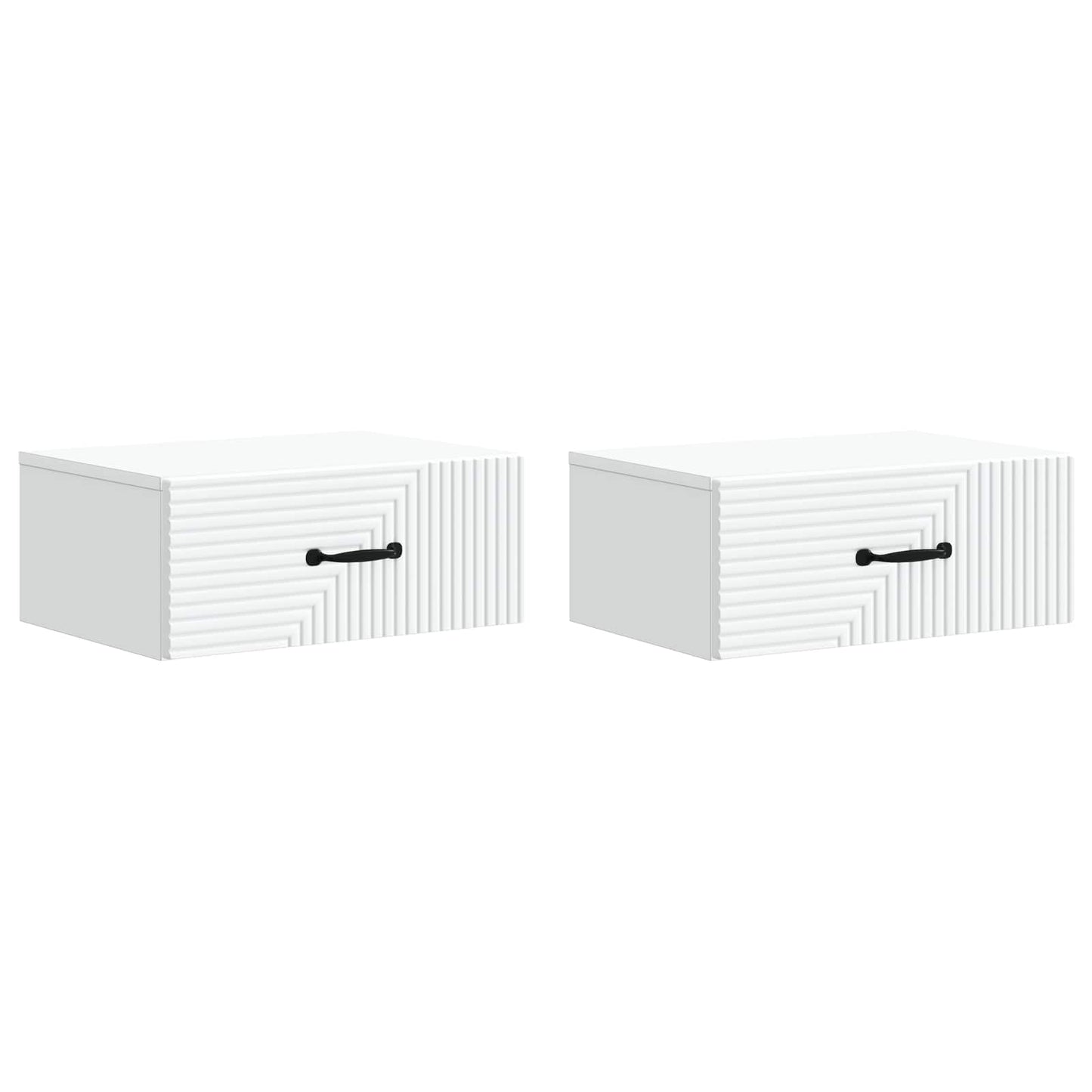 Wall-Mounted Bedside Cabinet 2 pcs White 49 x 34.5 x 20 cm