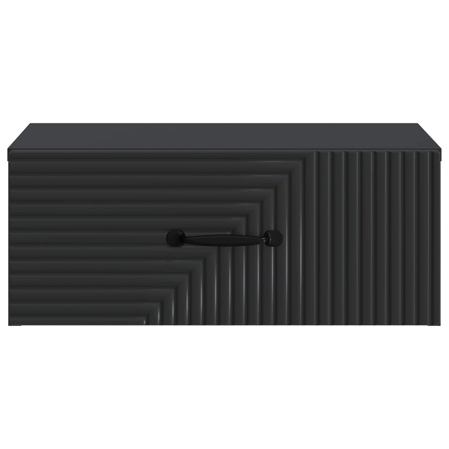 Wall-Mounted Bedside Cabinet Black 49 x 34.5 x 20 cm