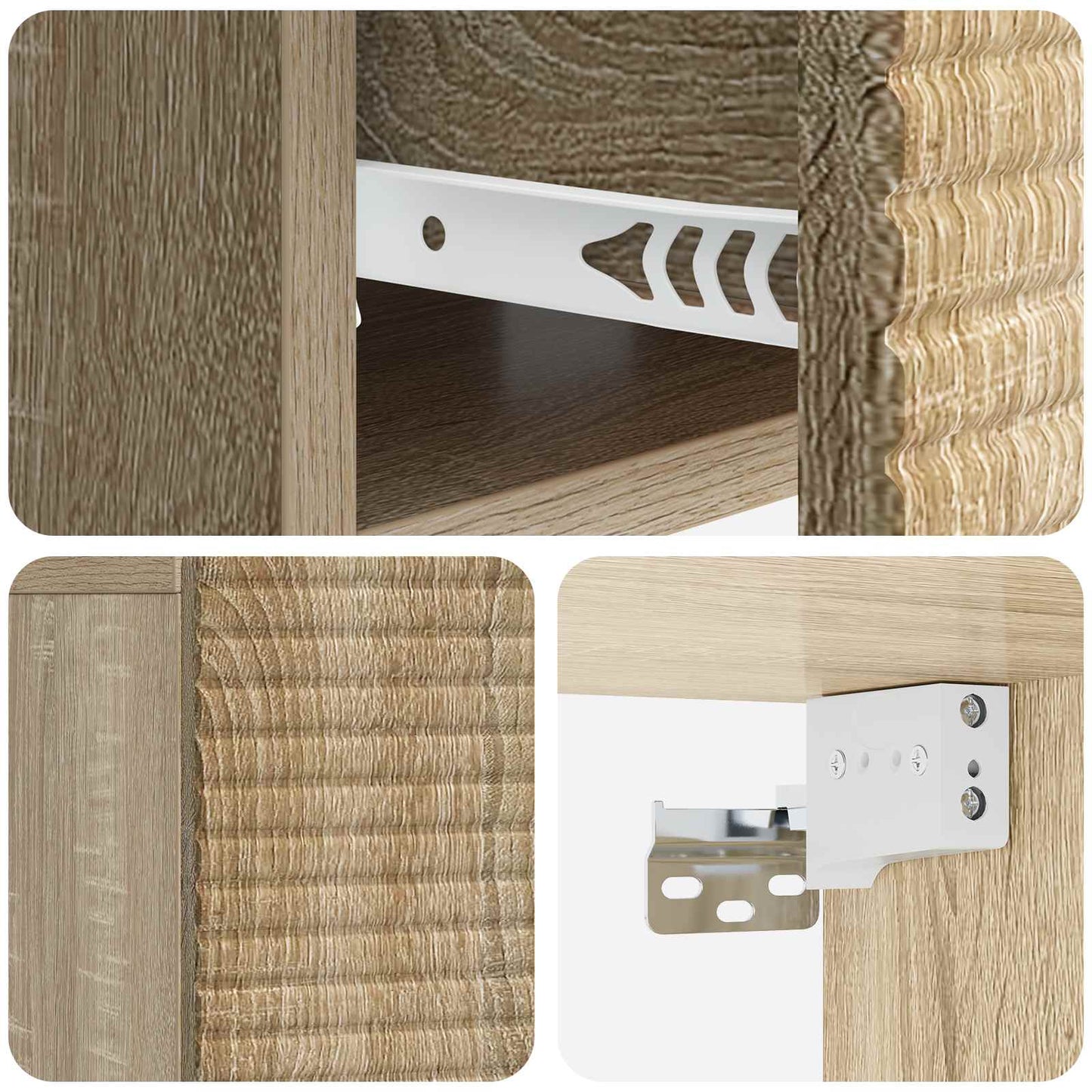 Wall-Mounted Bedside Cabinet 2 pcs Sonoma Oak 49 x 34.5 x 20 cm