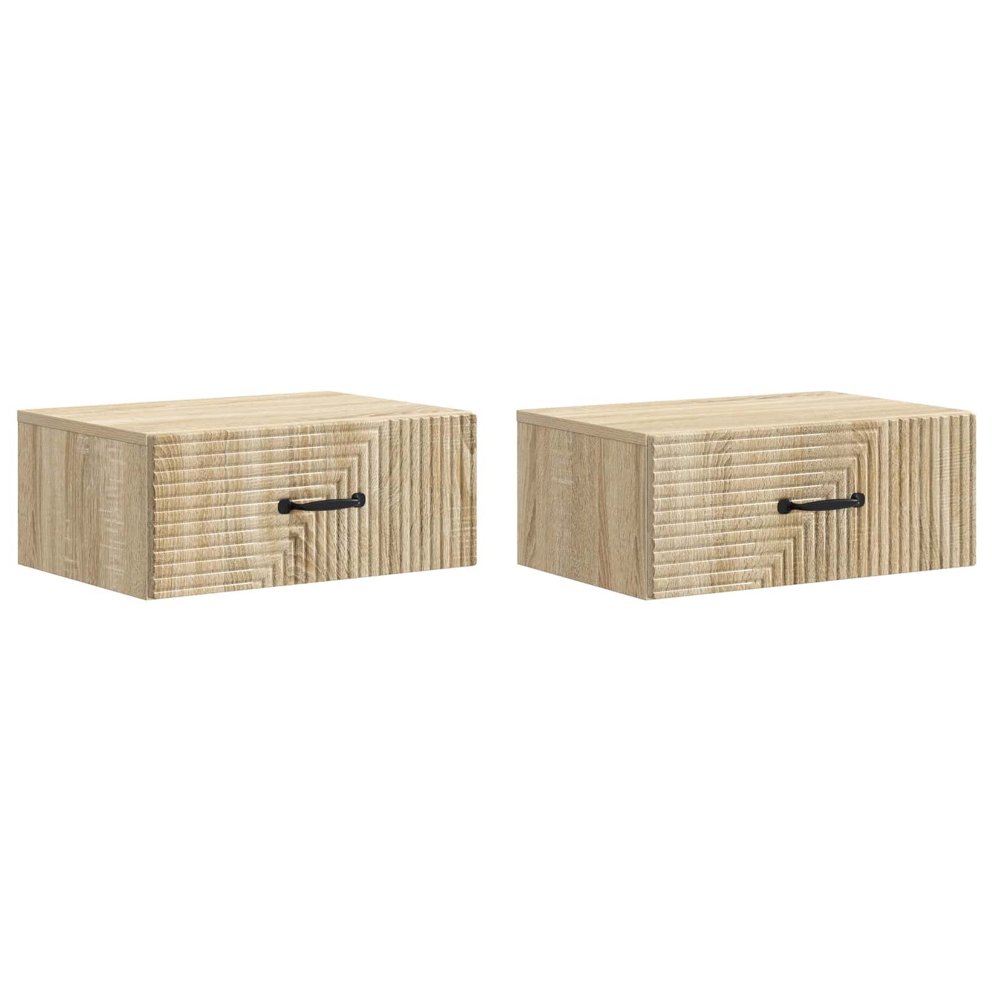 Wall-Mounted Bedside Cabinet 2 pcs Sonoma Oak 49 x 34.5 x 20 cm