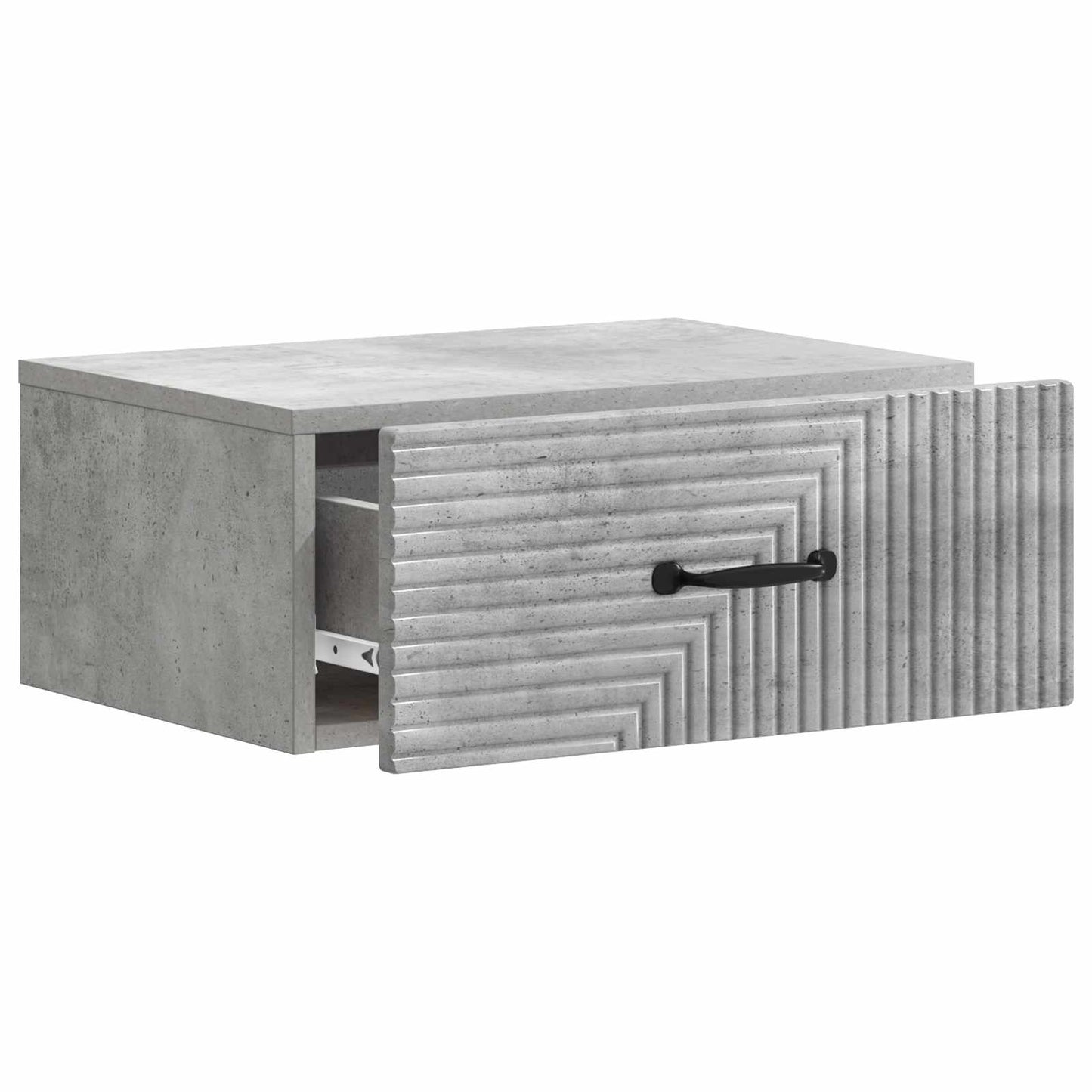 Wall-Mounted Bedside Cabinet Concrete Grey 49 x 34.5 x 20 cm