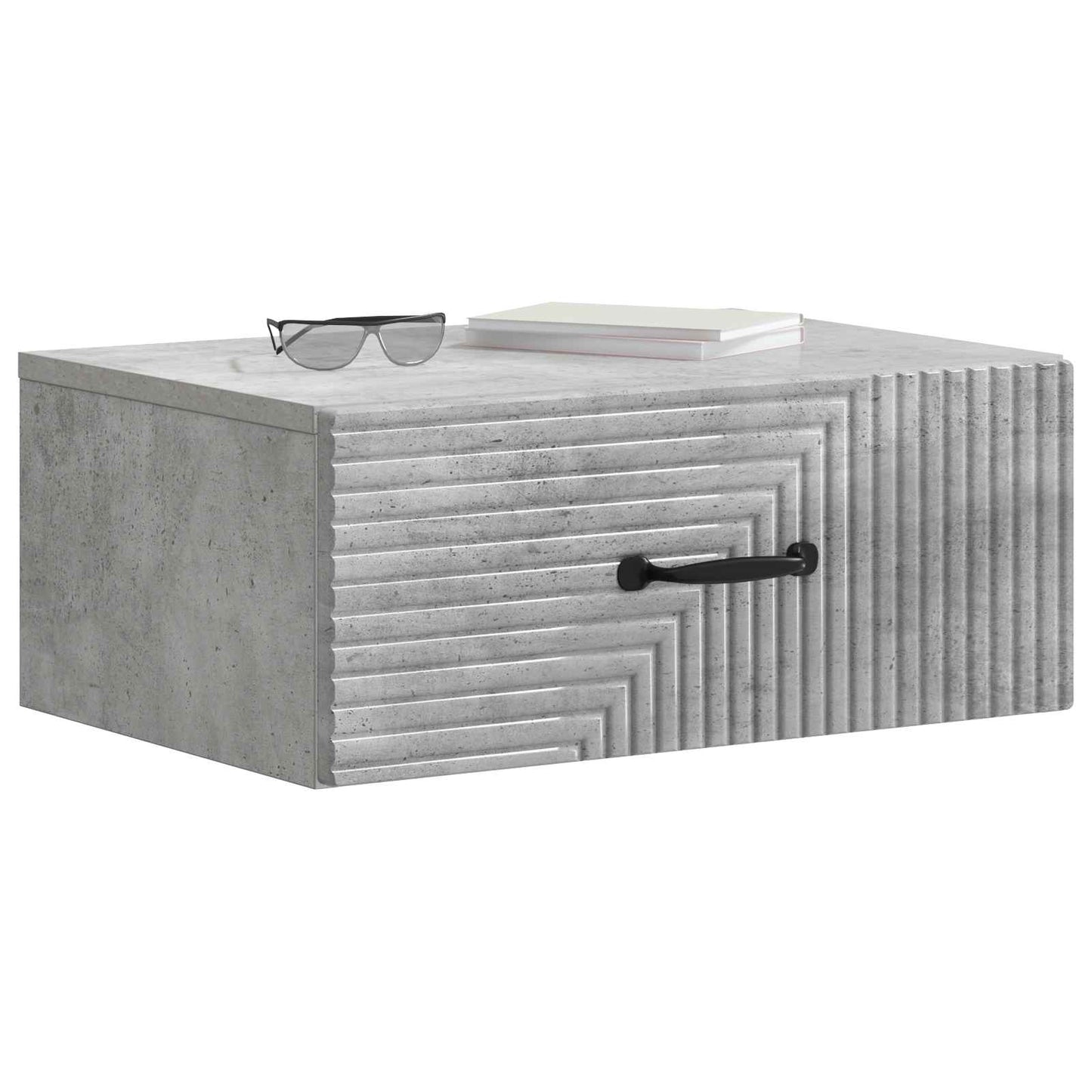Wall-Mounted Bedside Cabinet Concrete Grey 49 x 34.5 x 20 cm