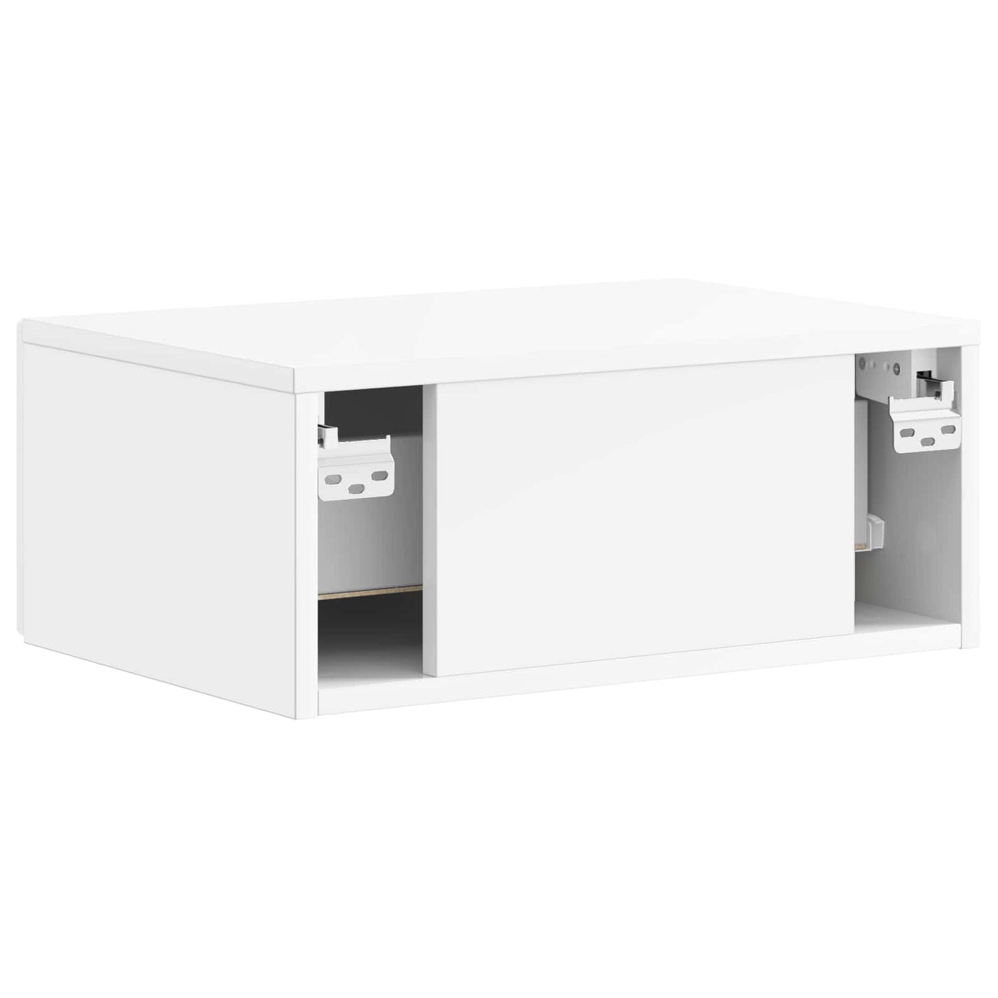 Wall-Mounted Bedside Cabinet High Gloss White 49 x 34.5 x 20 cm