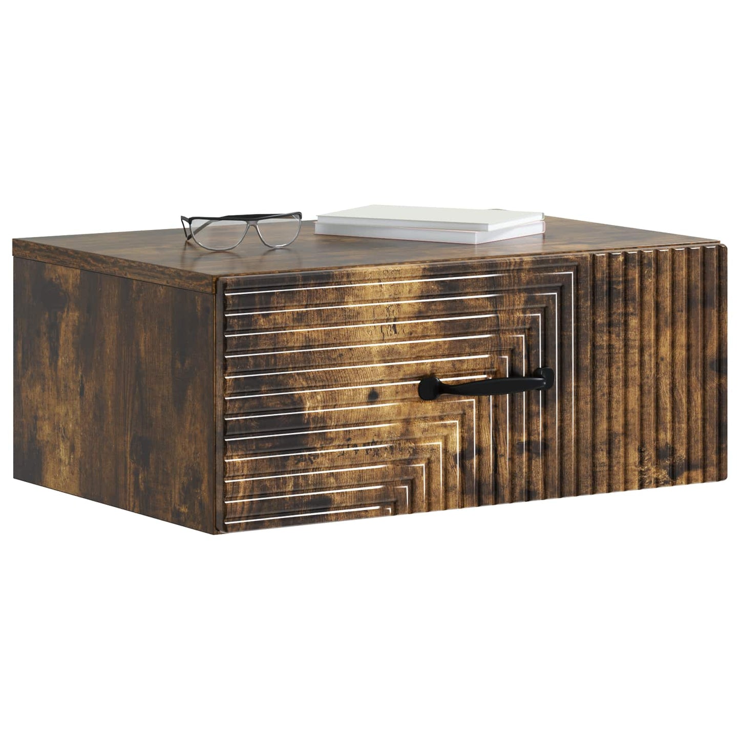 Wall-Mounted Bedside Cabinet Smoked Oak 49 x 34.5 x 20 cm