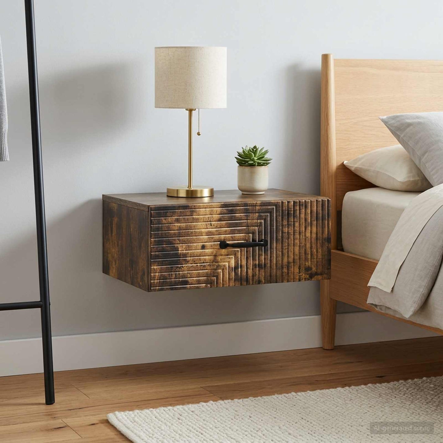 Wall-Mounted Bedside Cabinet 2 pcs Smoked Oak 49 x 34.5 x 20 cm
