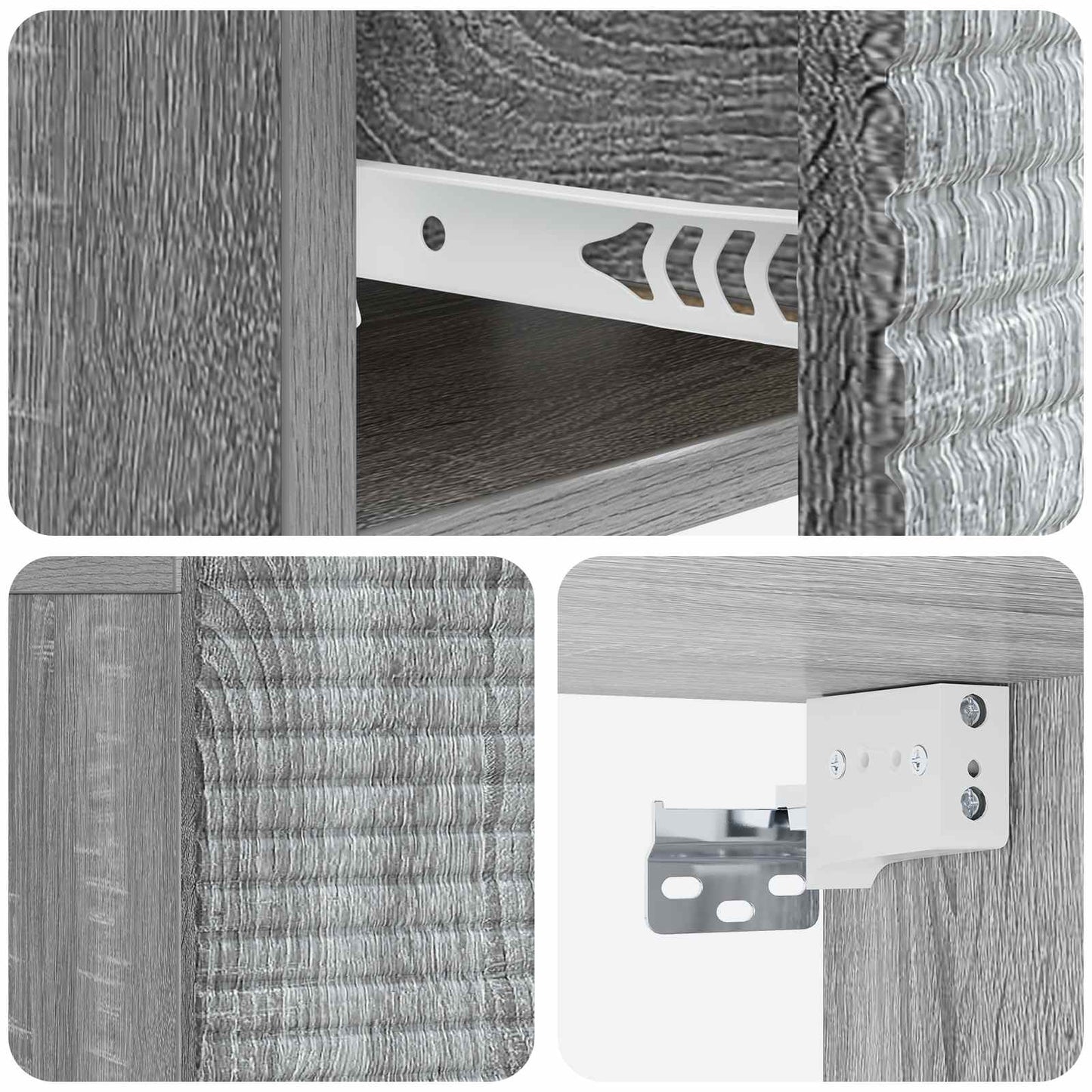 Wall-Mounted Bedside Cabinet 2 pcs Grey Sonoma