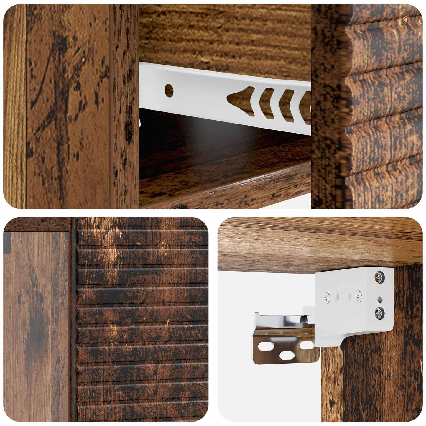 Wall-Mounted Bedside Cabinet Old Wood 49 x 34.5 x 20 cm