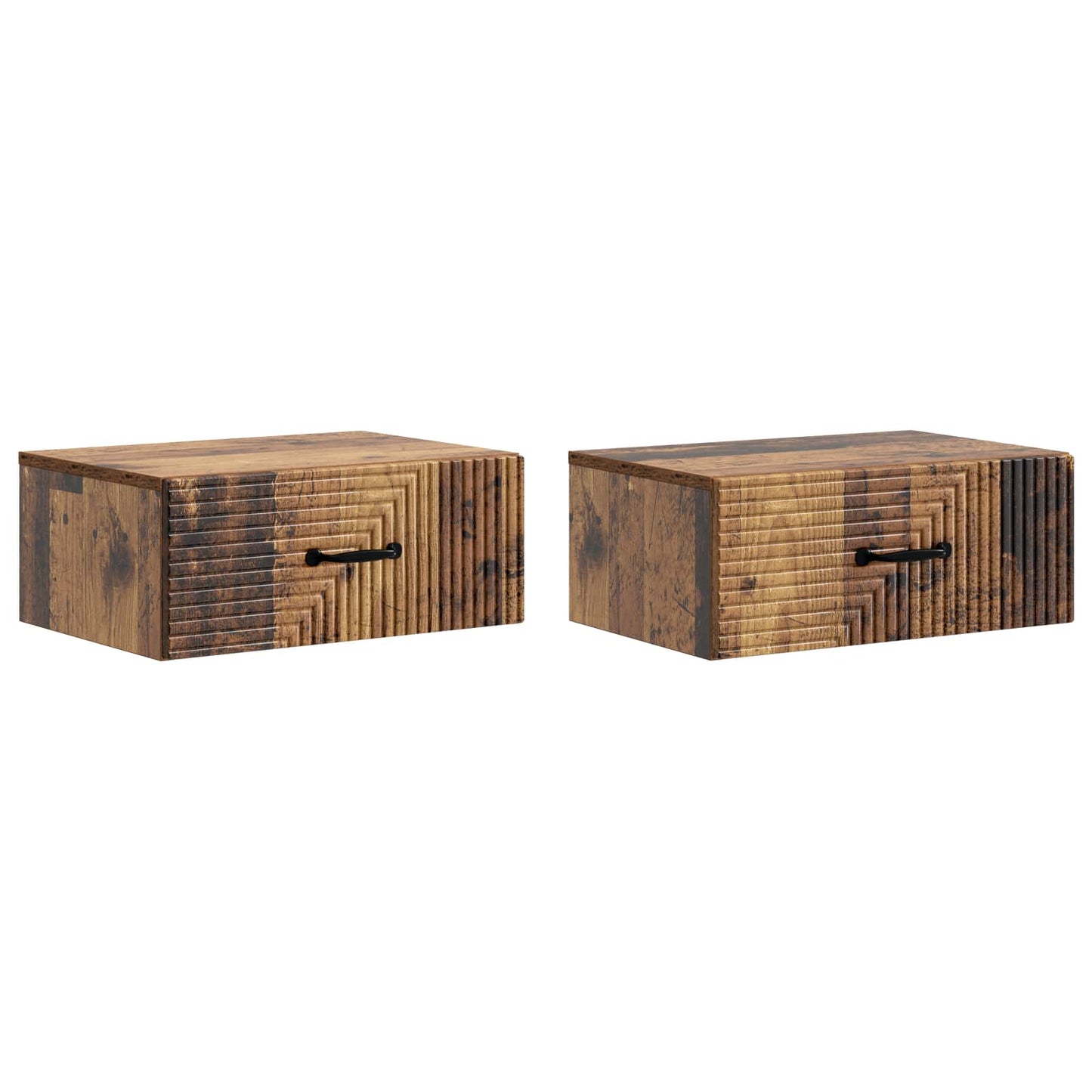 Wall-Mounted Bedside Cabinet 2 pcs Old Wood 49 x 34.5 x 20 cm
