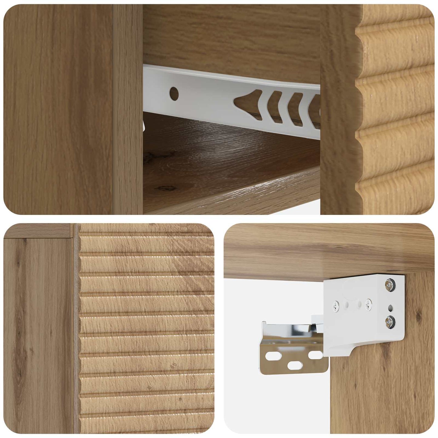 Wall-Mounted Bedside Cabinet 2 pcs Artisan Oak Engineered Wood
