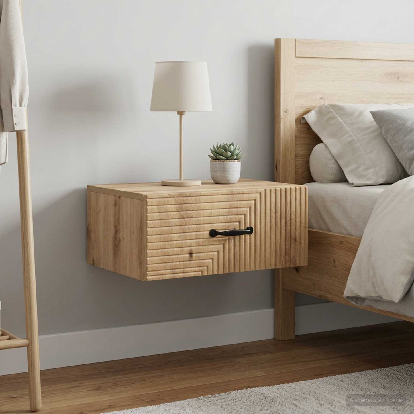Wall-Mounted Bedside Cabinet 2 pcs Artisan Oak