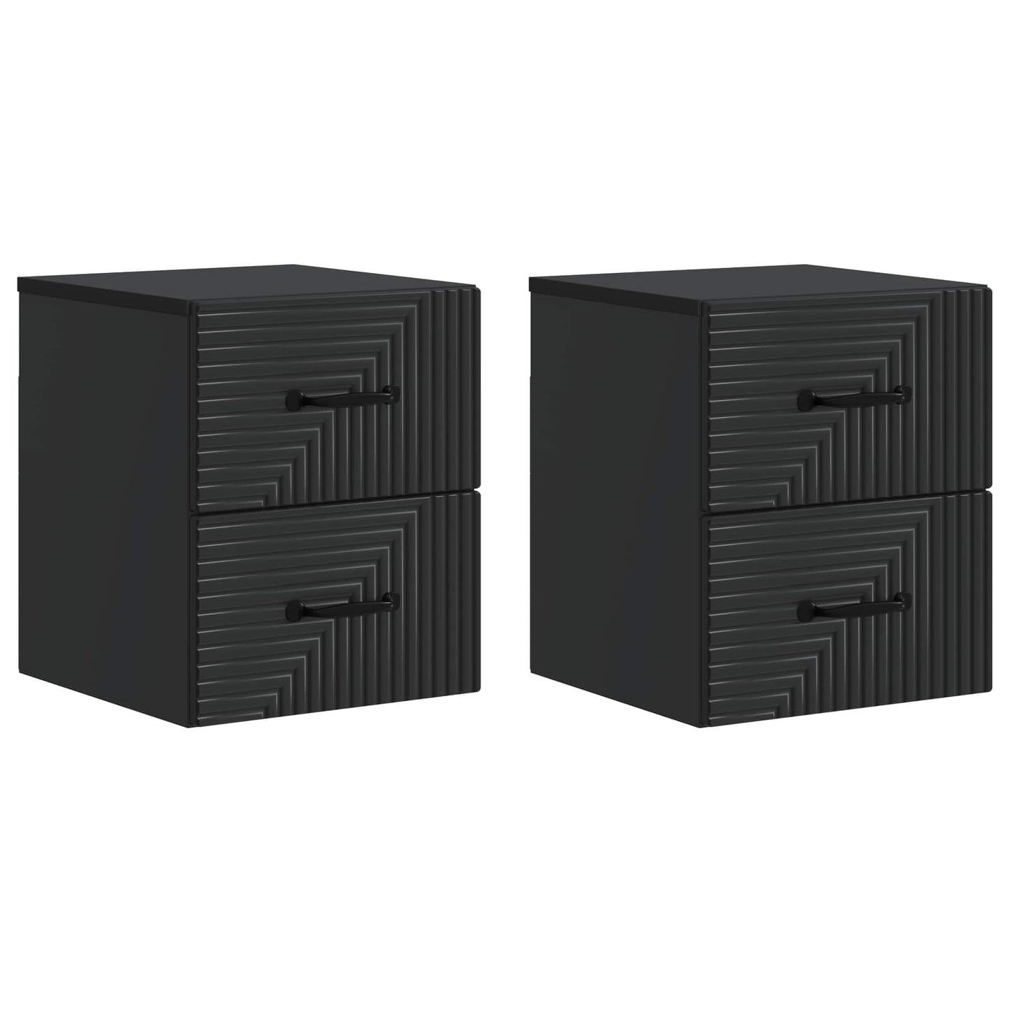 Wall-Mounted Bedside Cabinet 2 pcs Black 34.5 x 33 x 40 cm