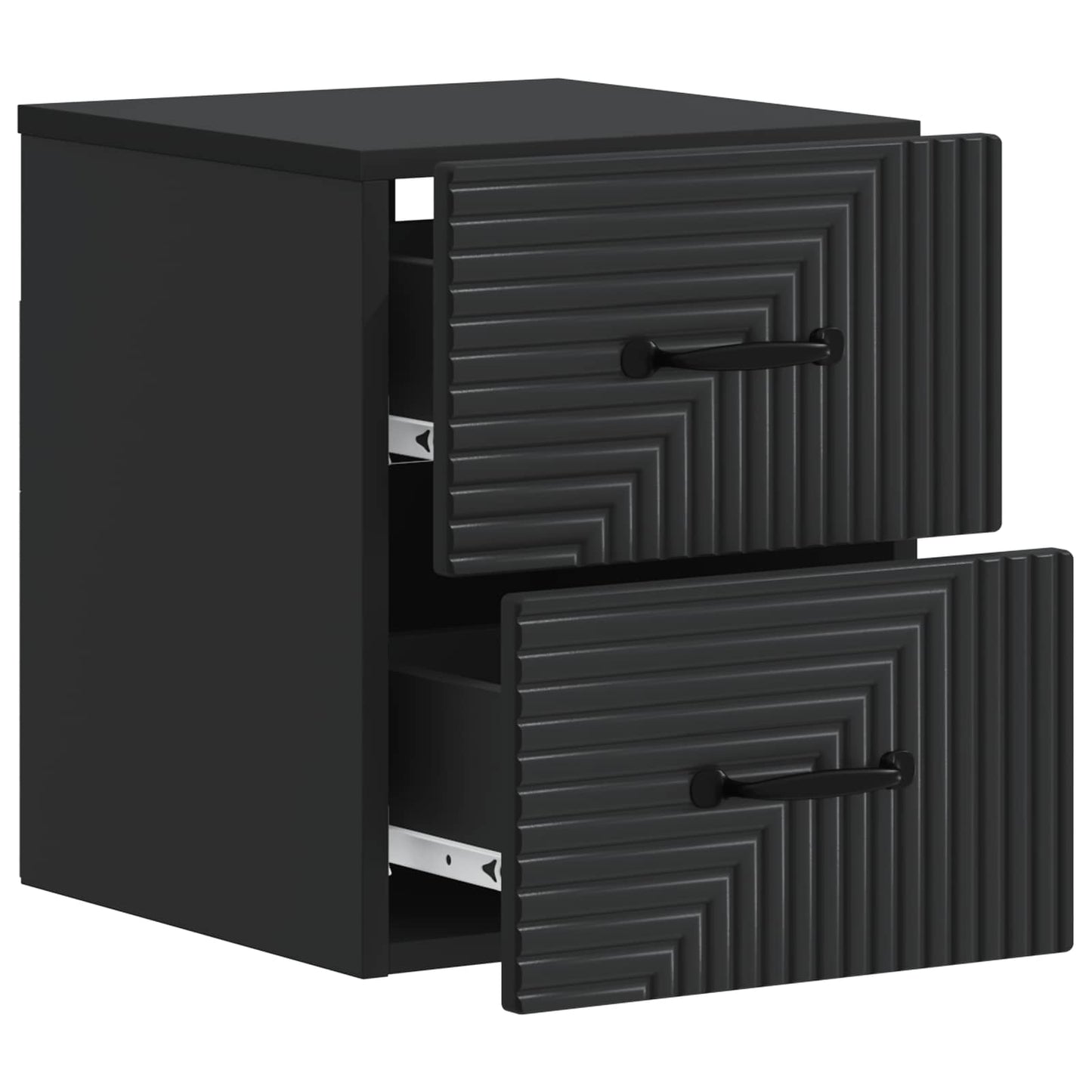 Wall-Mounted Bedside Cabinet 2 pcs Black 34.5 x 33 x 40 cm