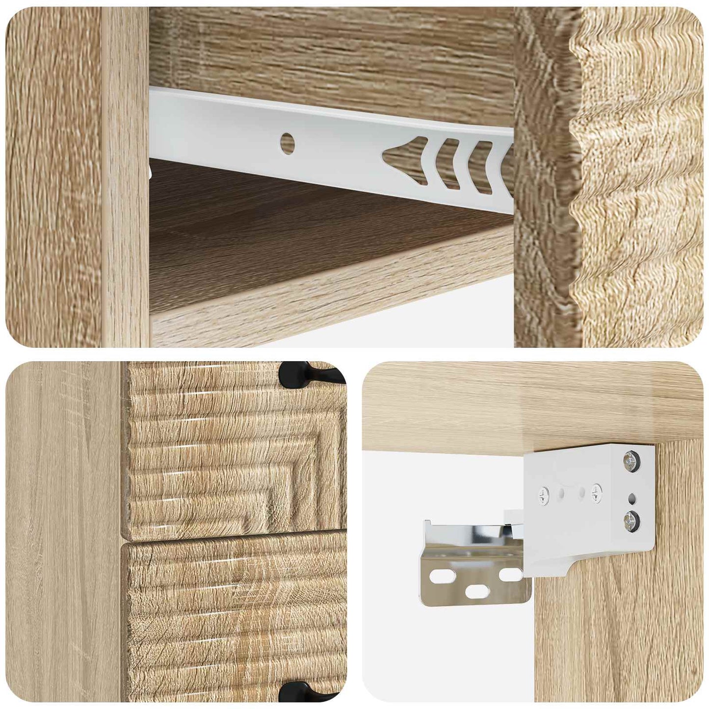 Wall-Mounted Bedside Cabinet Sonoma Oak 34.5 x 33 x 40 cm