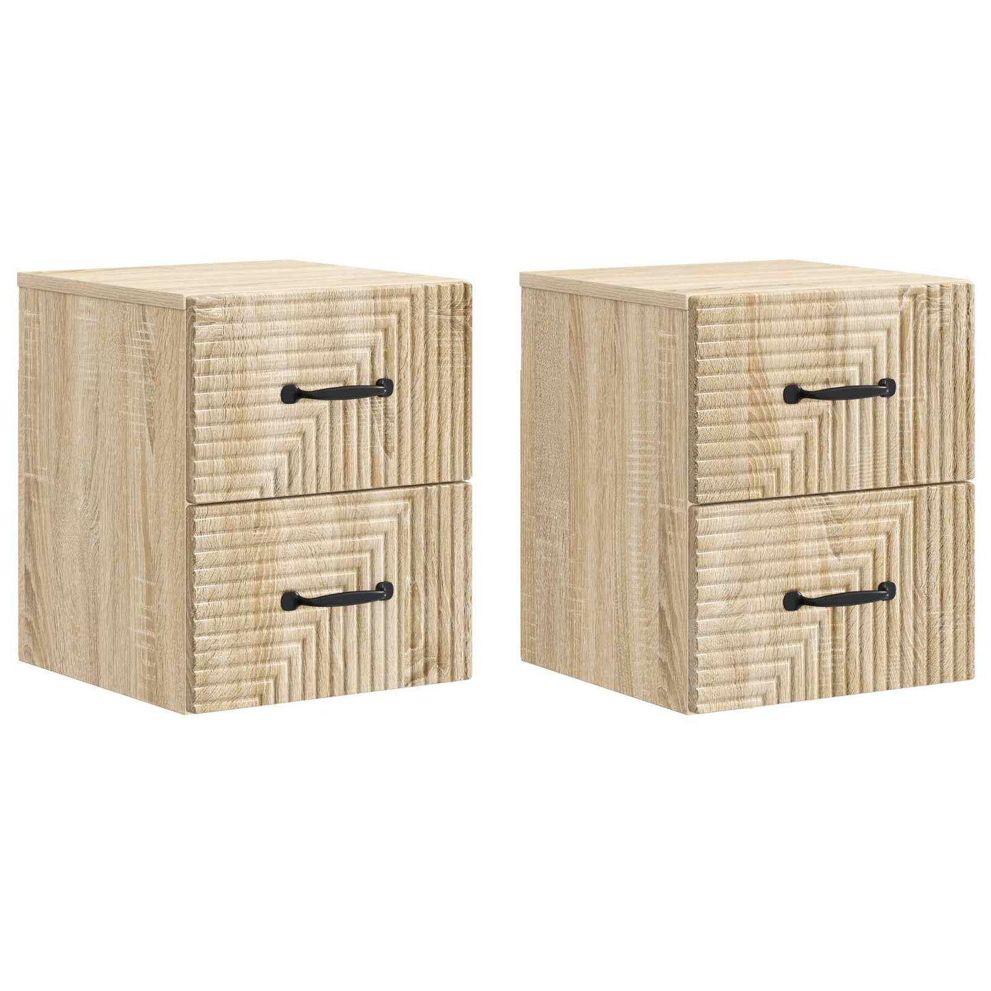 Wall-Mounted Bedside Cabinet 2 pcs Sonoma Oak 34.5 x 33 x 40 cm
