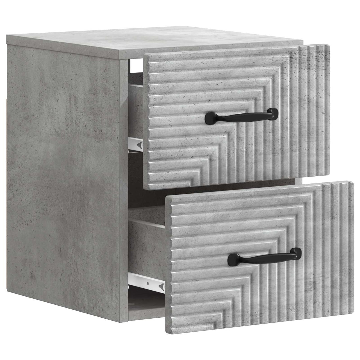 Wall-Mounted Bedside Cabinet with Drawer 2 pcs Concrete Grey