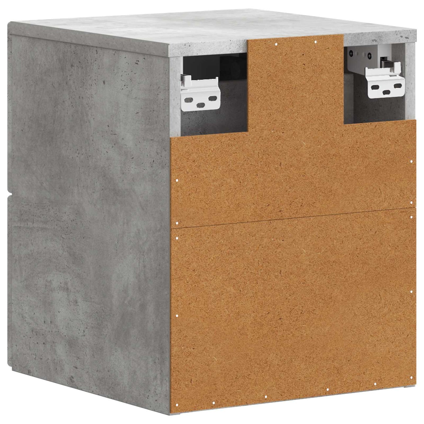Wall-Mounted Bedside Cabinet with Drawer 2 pcs Concrete Grey