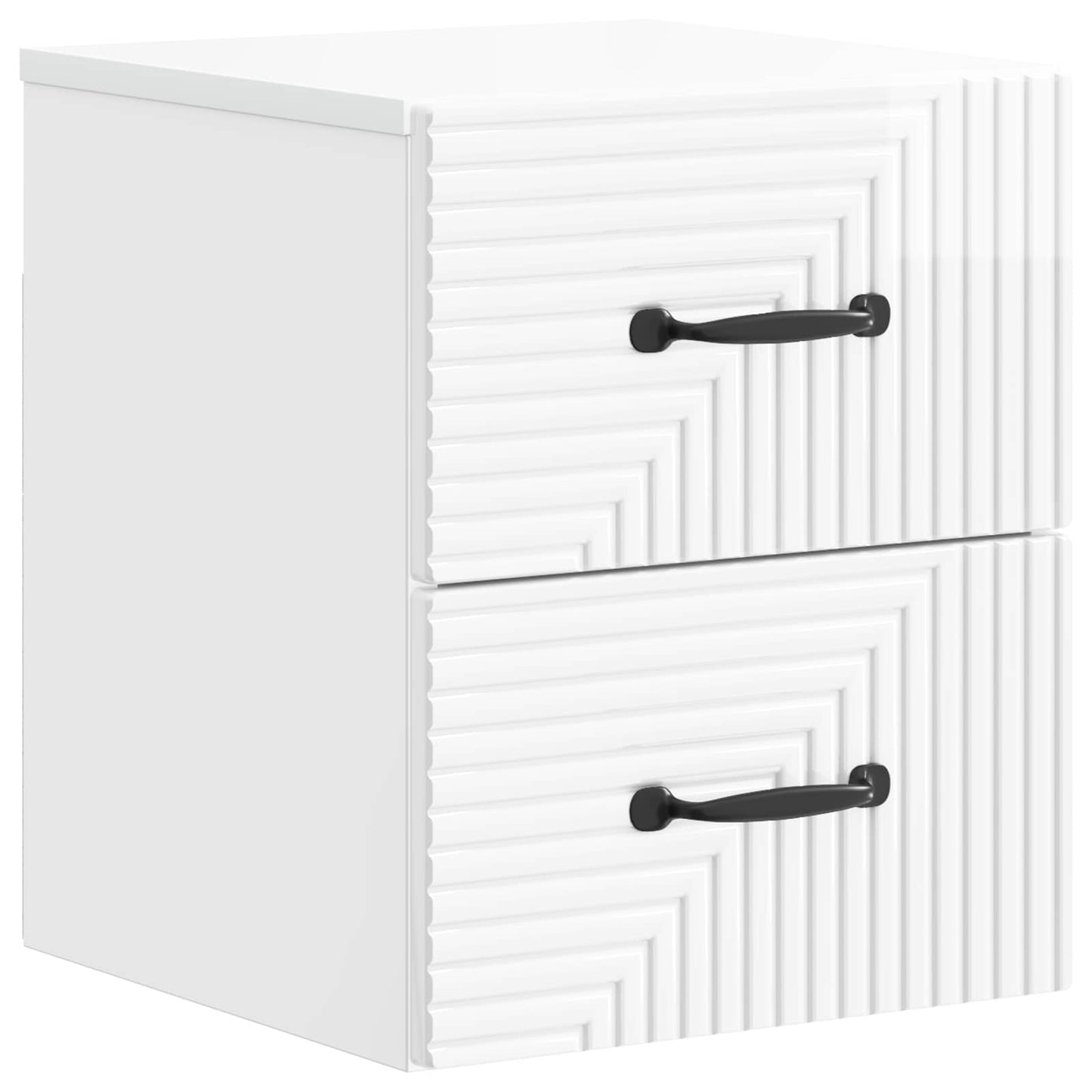 Wall-Mounted Bedside Cabinet with Drawer 2 pcs High Gloss White
