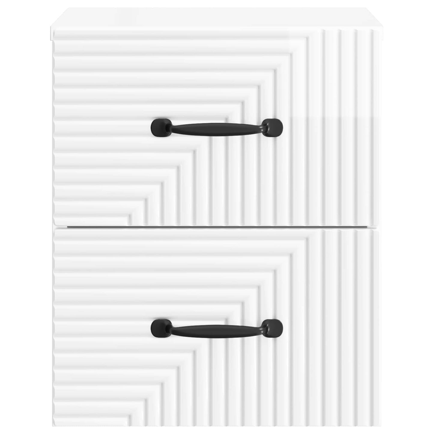Wall-Mounted Bedside Cabinet with Drawer 2 pcs High Gloss White