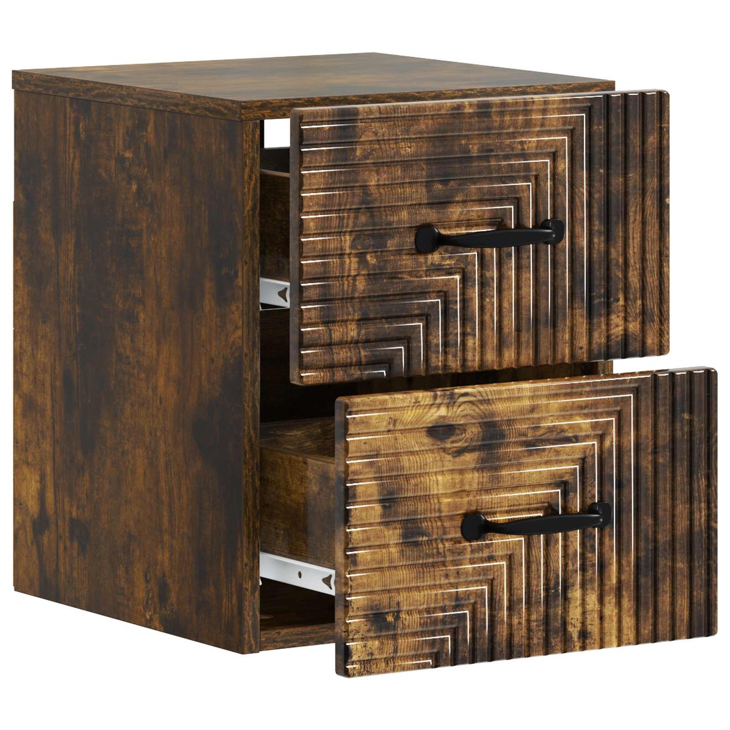 Wall-Mounted Bedside Cabinet 2 pcs Smoked Oak 34.5 x 33 x 40 cm