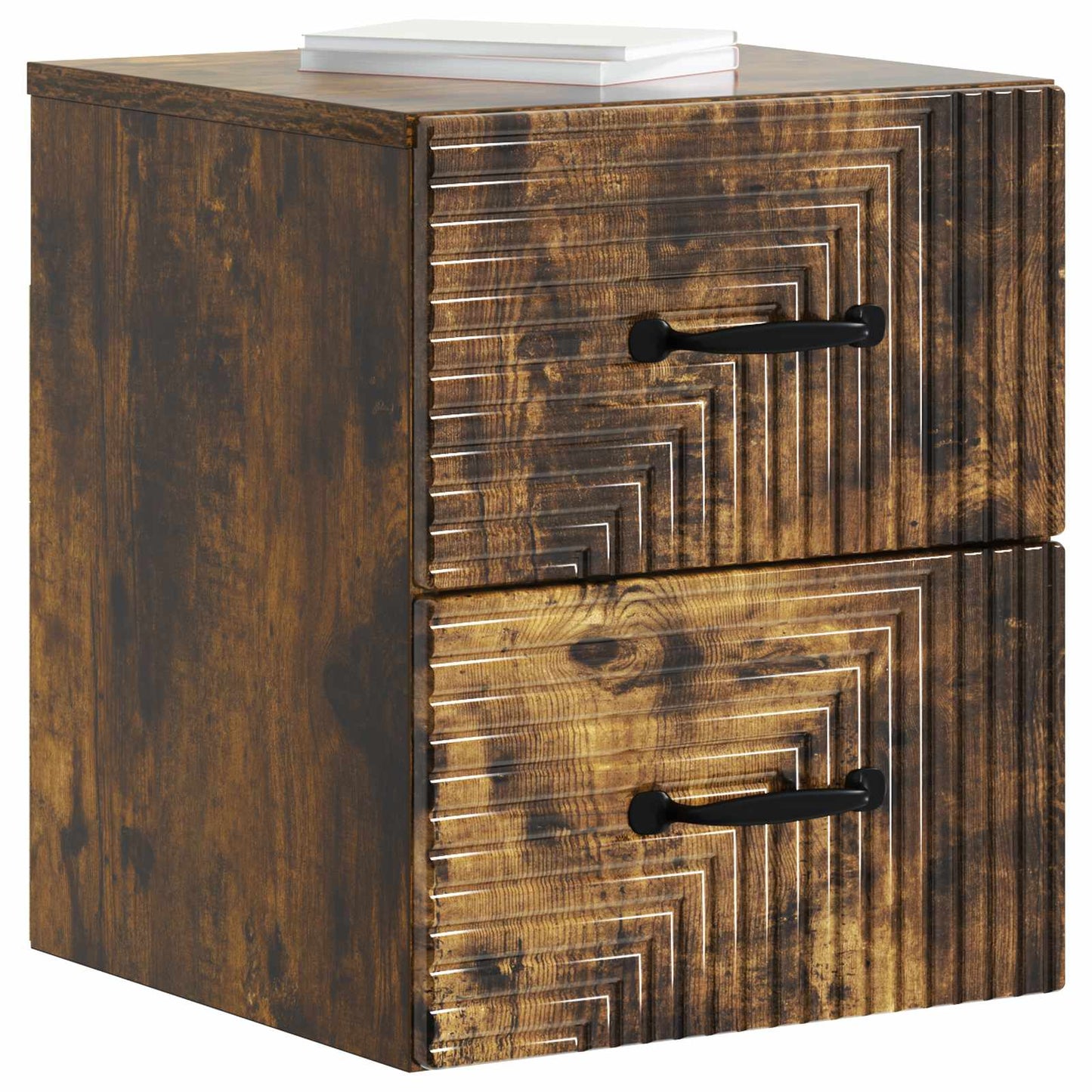 Wall-Mounted Bedside Cabinet 2 pcs Smoked Oak 34.5 x 33 x 40 cm