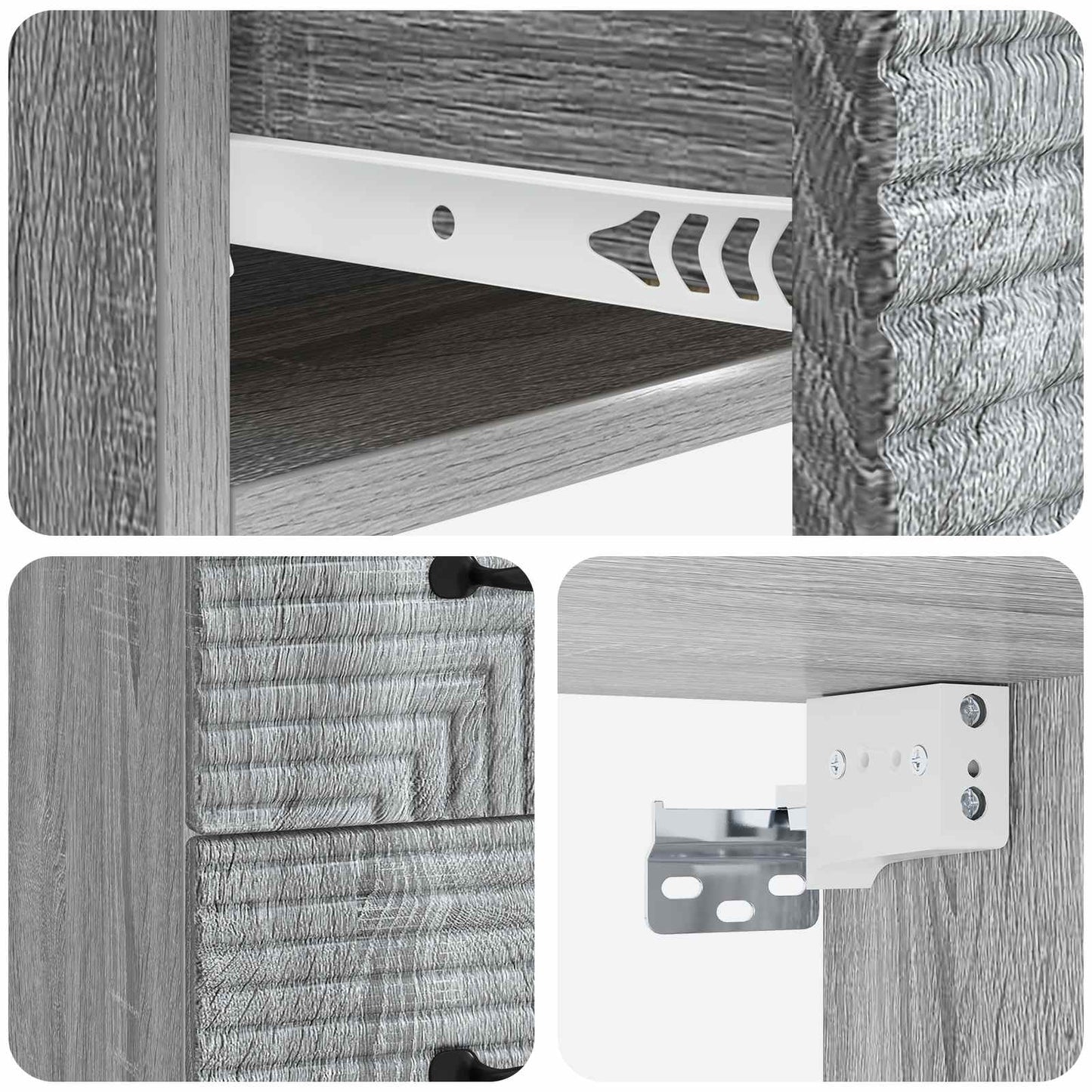 Wall-Mounted Bedside Cabinet 2 pcs Grey Sonoma Engineered Wood