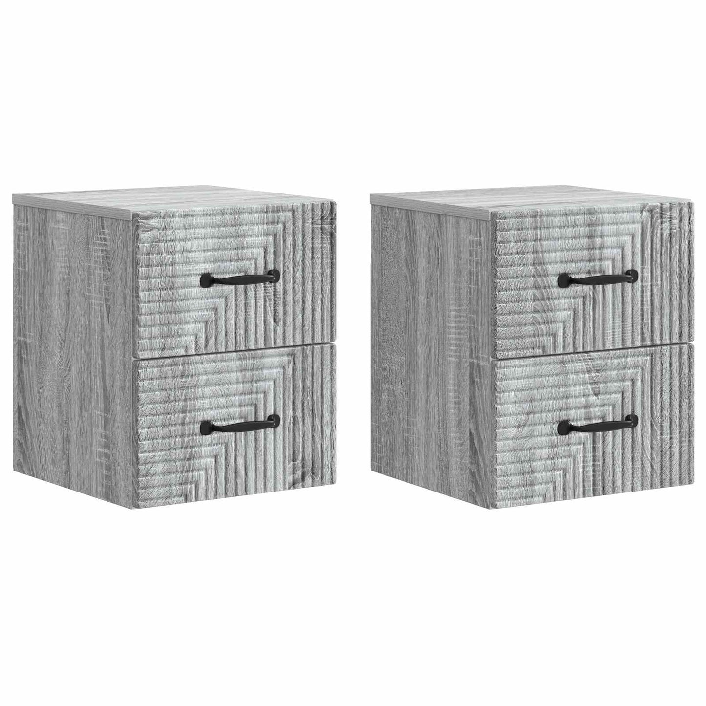 Wall-Mounted Bedside Cabinet 2 pcs Grey Sonoma Engineered Wood