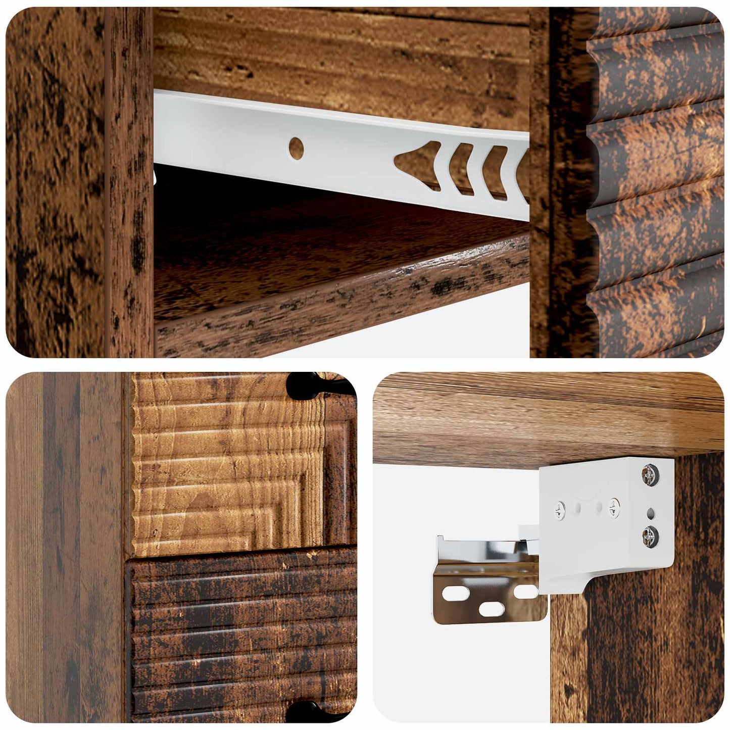 Wall-Mounted Bedside Cabinet Old Wood 34.5 x 33 x 40 cm
