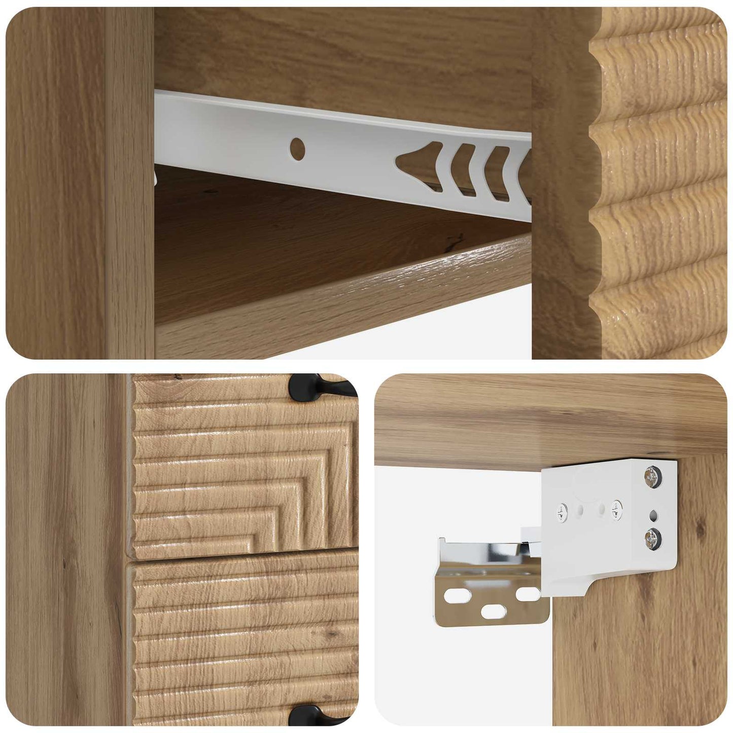 Wall-Mounted Bedside Cabinet 2 pcs Artisan Oak Engineered Wood