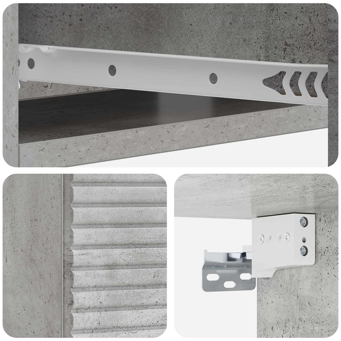 Wall-Mounted Side Table Concrete Grey 59 x 34.5 x 17 cm