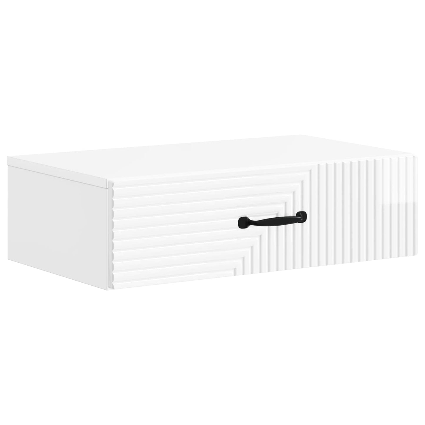 Wall-Mounted Side Table High Gloss White 59 x 34.5 x 17 cm