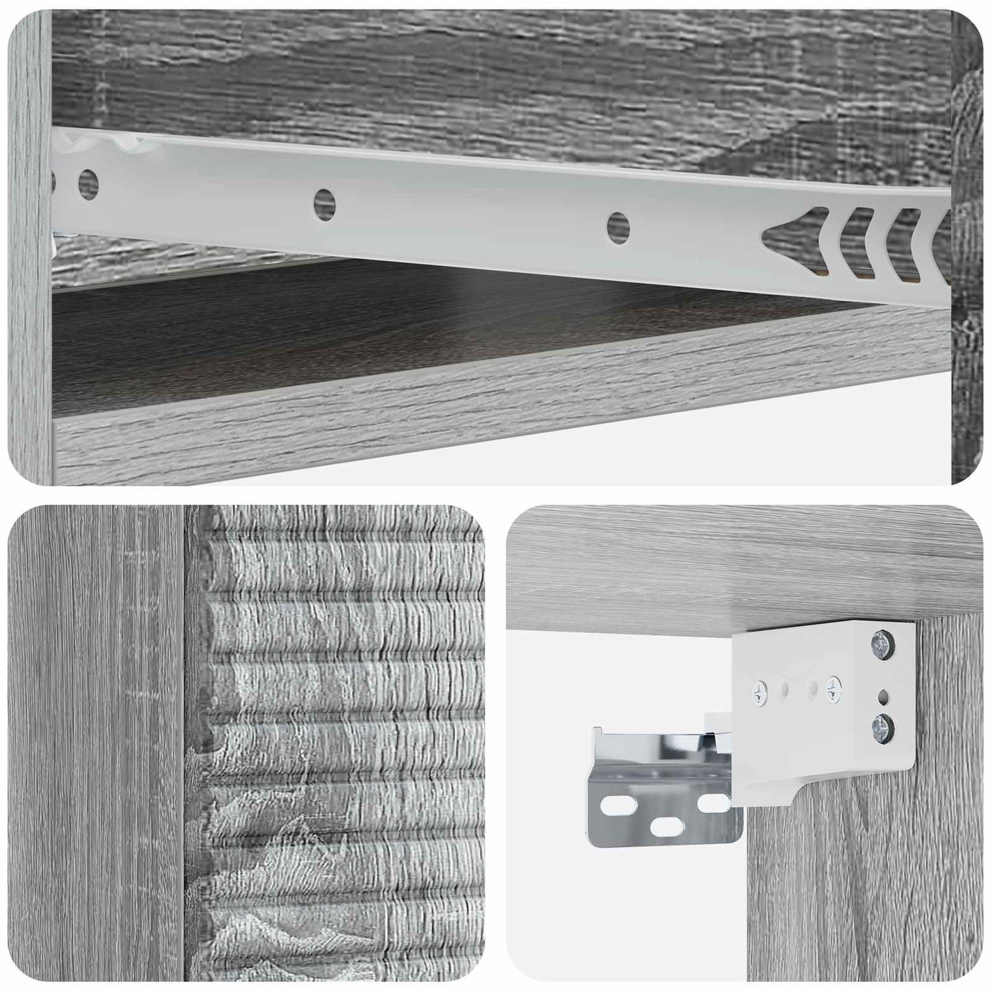 Wall-Mounted Side Table Grey Sonoma 59 x 34.5 x 17 cm