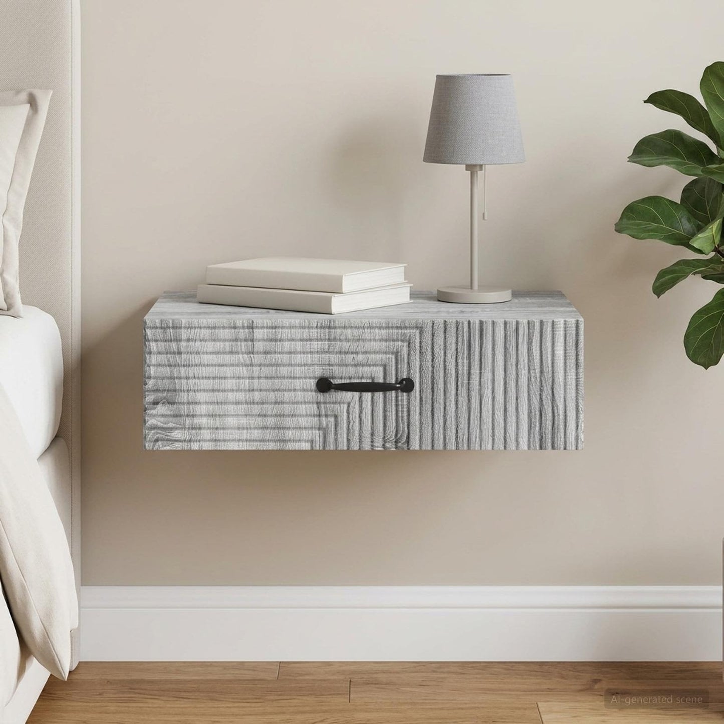 Wall-Mounted Side Table 59 x 34.5 x 17 cm Engineered Wood