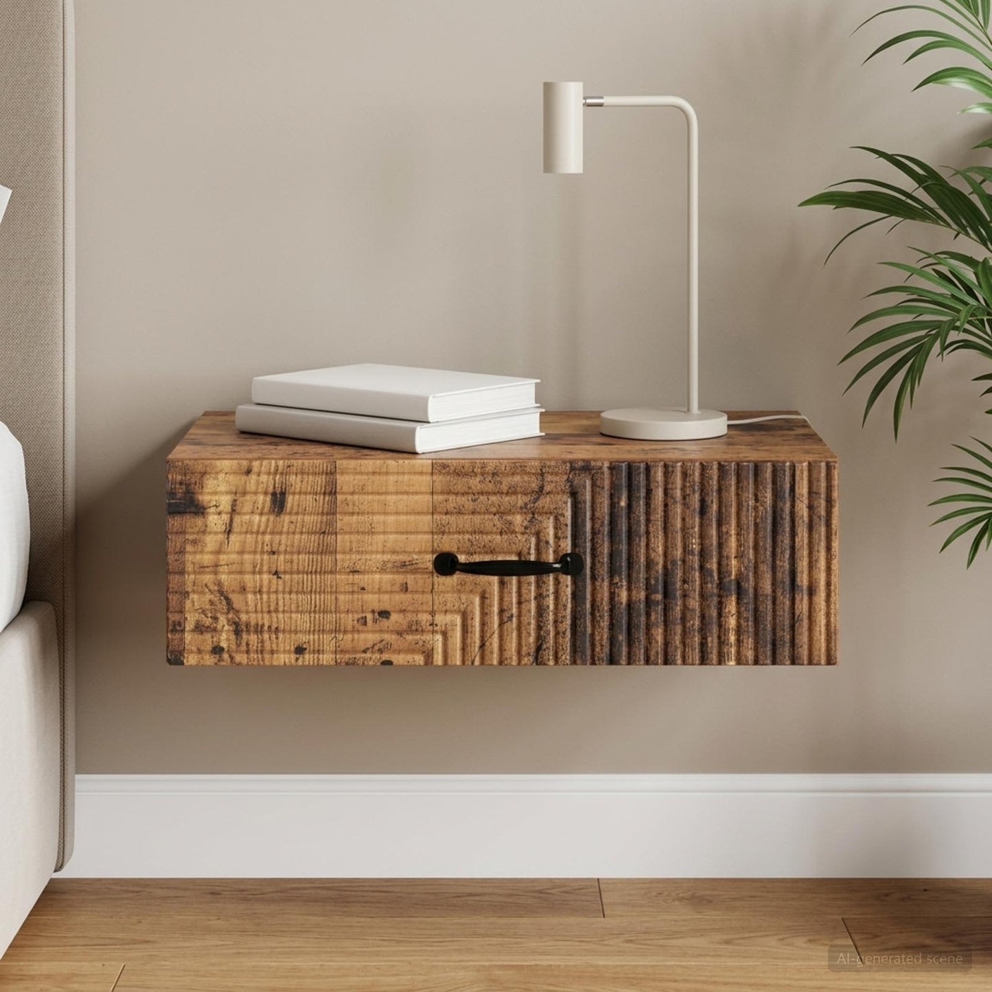 Wall-Mounted Side Table Wall-mounted Old Wood 59 x 34.5 x 17 cm